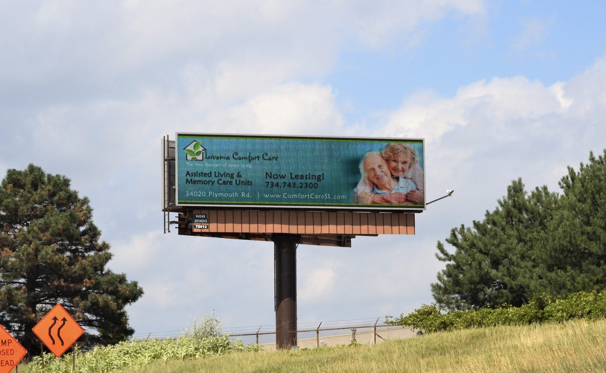 Digital board for Livonia Comfort Care. Campaign by Alluvit Media