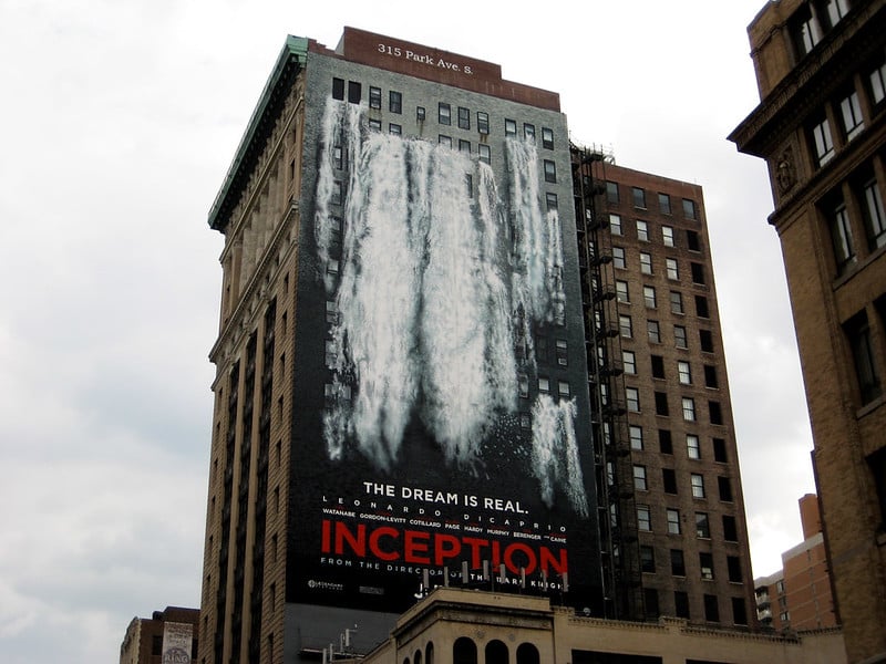 Image of Inception movie wallscape ad via Flickr