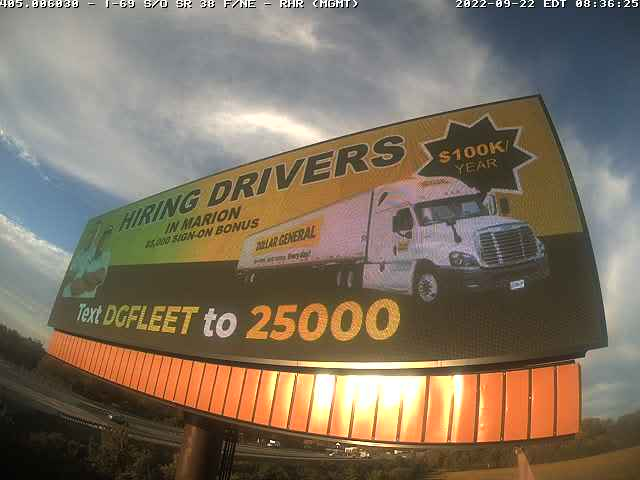 Photo of digital billboard hiring truck drivers. Campaign by Alluvit Media